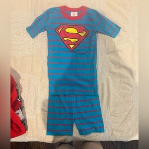 Hanna Andersson Blue and Red Striped Superman Pajama Set size 10
